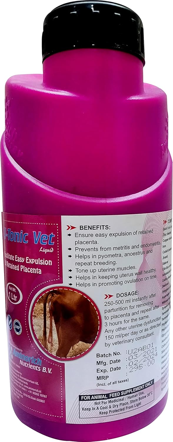 U-Tonic Vet (Liquid) 1L | Facilitate Easy Expulsion of Retained Placenta for Cattle