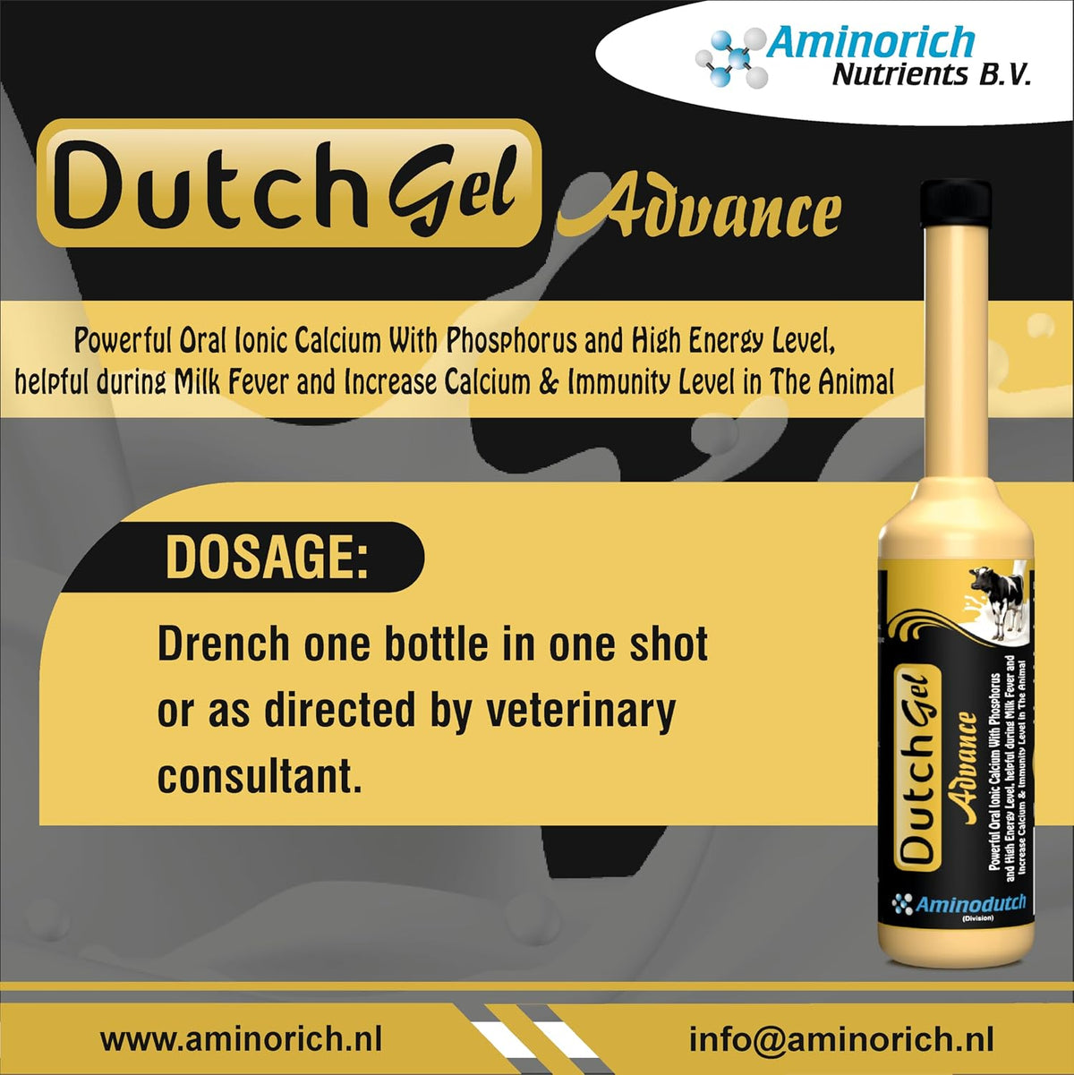Dutch Gel Advance 300ml | Milk Booster Gel for Cattle