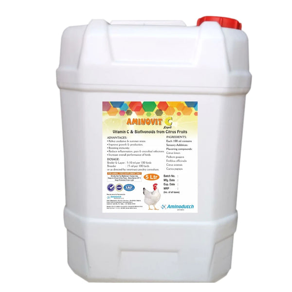 Aminovit-C Liquid – Vitamin C & Active Bioflavonoids for Poultry 5L