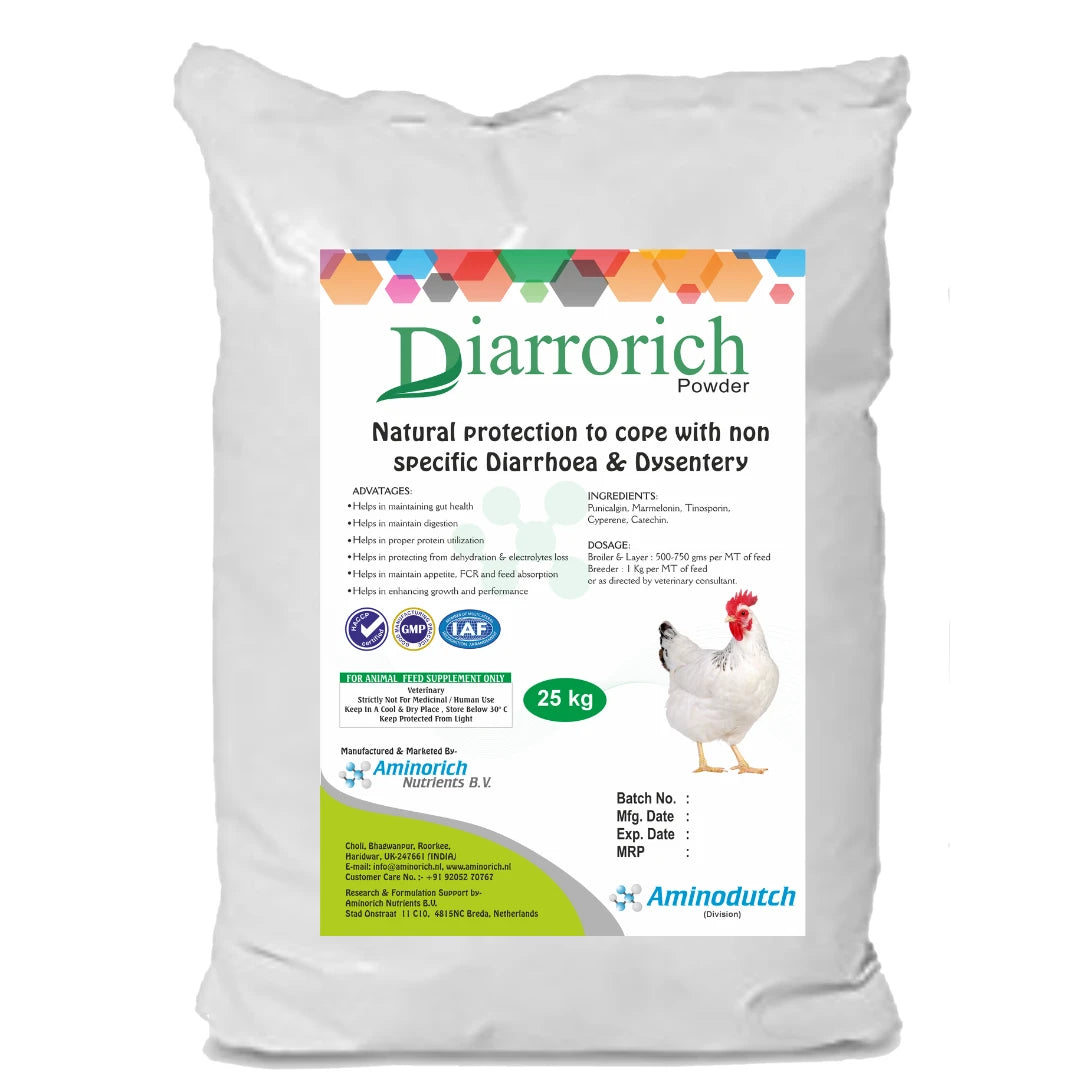 Diarrorich Powder – Natural Non Specific Diarrhoea Protection for Poultry 25KG