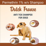 Dutch Franse Permethrin 1% w/v Anti Tick Shampoo for Dogs | Flea, Tick & Lice Control | Gentle Cleansing Formula | 200 ml