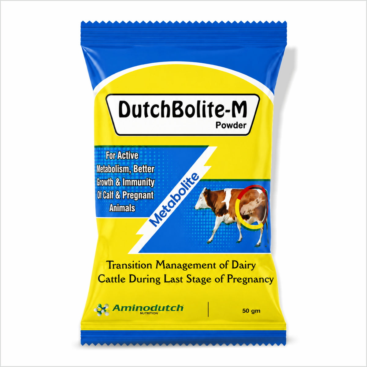 DutchBolite-M Powder | Veterinary Feed Supplement for Cattle & Buffalo | Advanced Transition Nutrition | 20 Pouches × 50 g (1 kg)