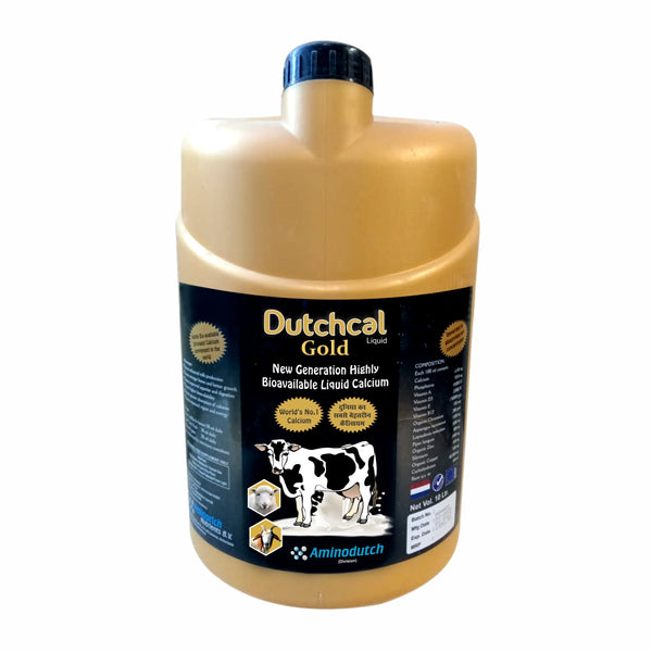Dutchcal Gold Liquid Calcium Supplement for Cattle, Buffalo, Goat & Sheep | Supports Milk Production, Bone Health & Lactation 5ltr