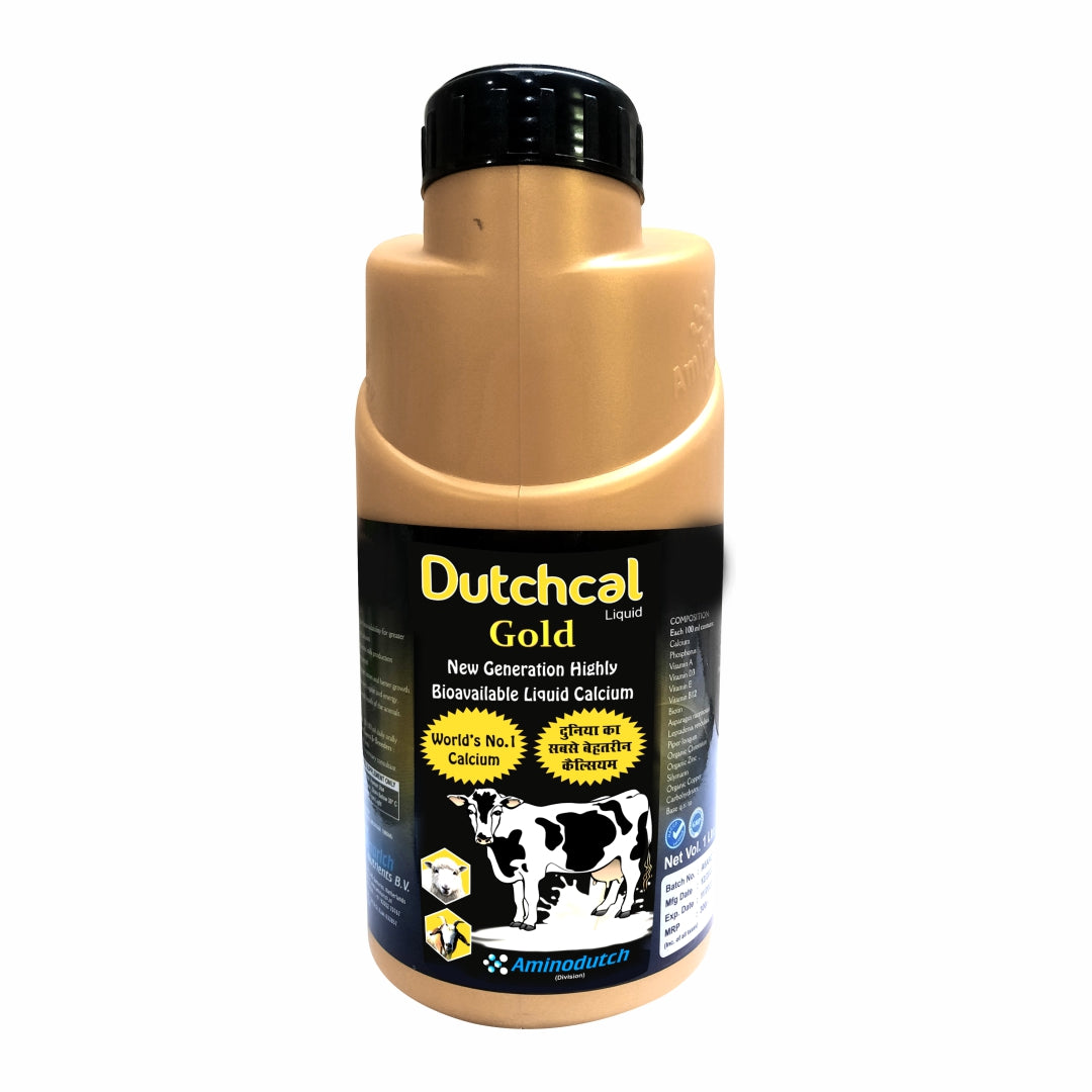Dutchcal Gold Liquid Calcium Supplement for Cattle, Buffalo, Goat & Sheep 1ltr