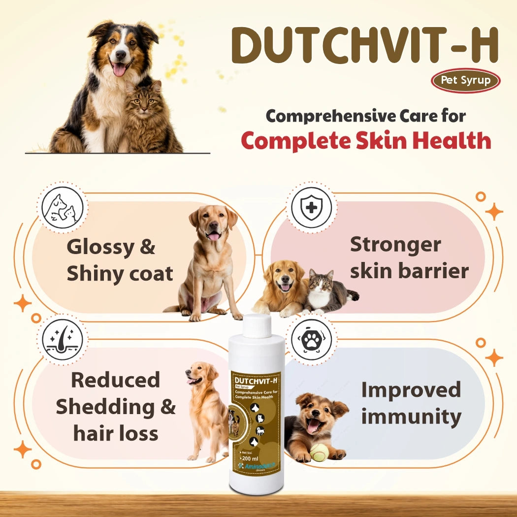 Dutchvit-H Pet Syrup 200ml | Comprehensive Care for Complete Skin Health