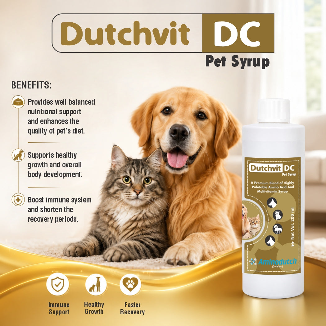 Dutchvit DC Pet Syrup 200 ml | Chicken Flavor Pet Supplement
