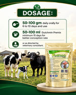 Fertidutch Powder for Cattle, Fertility & Breeding Support Supplement with Zinc, Copper, Cobalt, Iron & Organic Chromium, 500gm