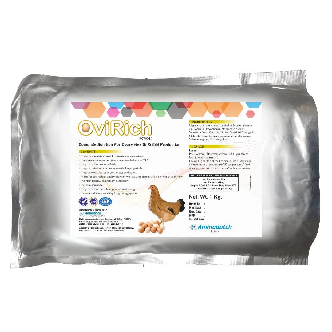 Ovirich Powder – Ovary Health & Egg Production Booster for Poultry 1KG