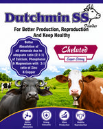 Dutchmin SS Powder 1 Kg | Advanced Chelated Mineral Supplement for Cattle, Buffalo, Goat & Sheep | Supports Production, Reproduction & Overall Health