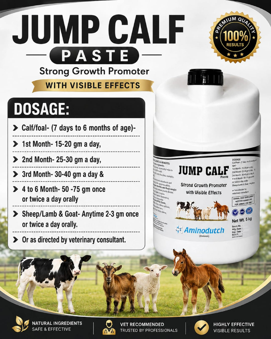 Jump Calf Paste 5Kg | Strong Growth Promoter with  Visible Effects